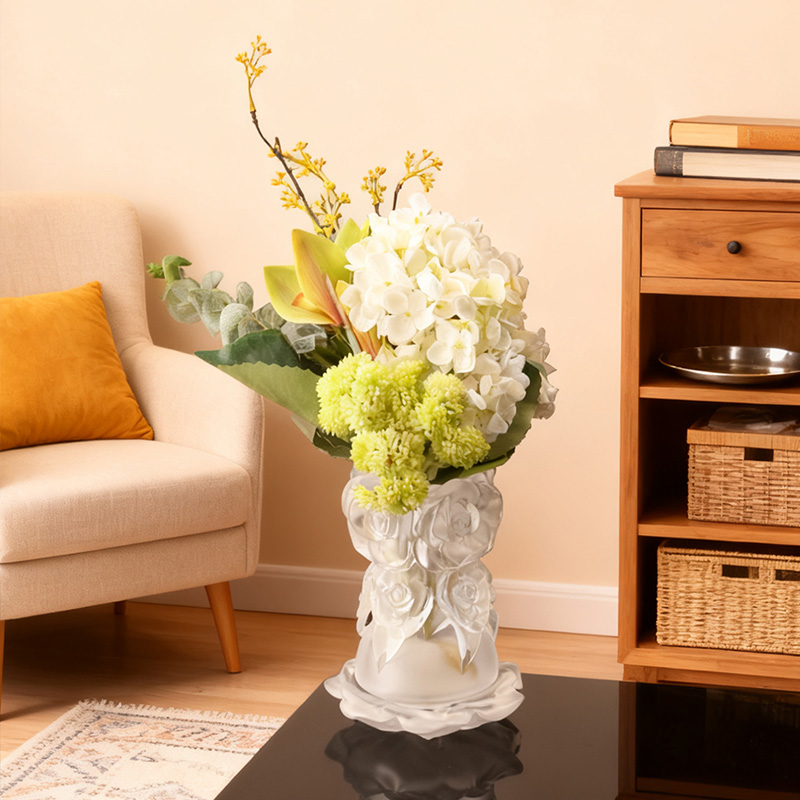 Kayıp Balmumu Döküm Süreci Cam Ev Dekor Kristal Cam Vazo “Gül Vazo”