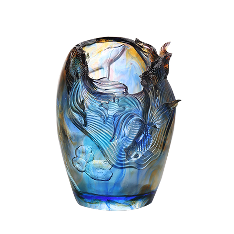 Cam Vazo: Lüks ve Sofistike Oturma Odası Çiçek Aranjmanı Kristal Cam Sanatsal Korunmuş Çiçek Tutucu Ev Yemek Masası Dekoratif Süsleme “Brokar'a Çiçek Eklemek”