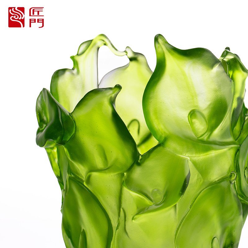 Oturma Odası için Balmumu Kalıplı Cam Vazo Çiçek Aranjmanları Kristal Cam Sanatsal Korunmuş Çiçek Tutucu Ev Yemek Masası Dekoratif Süs Calla Zambak Vazo