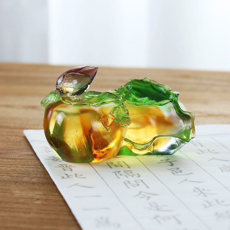 Trabzon Hurması Şeklinde Renkli Kristal Cam Heykel Süsleri