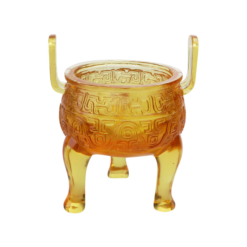 Altın renkli sırlı tripod süsleri