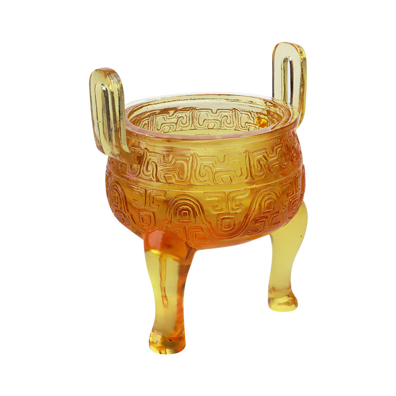 Altın renkli sırlı tripod süsleri