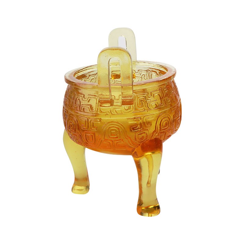 Altın renkli sırlı tripod süsleri