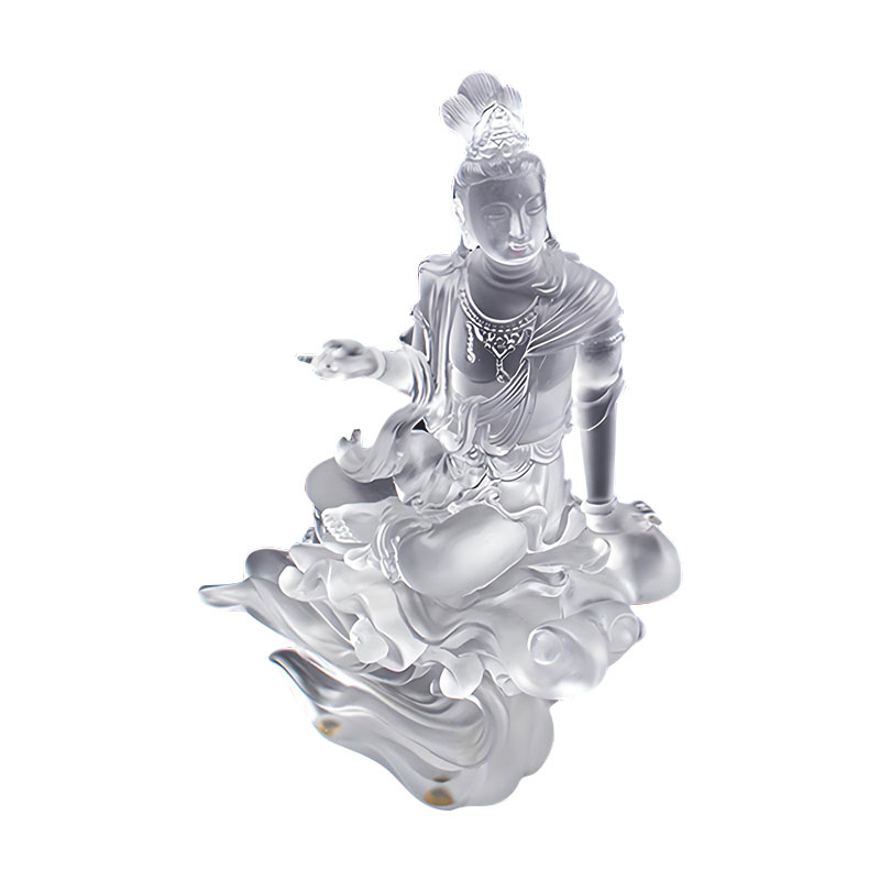 Avalokiteśvara Bodhisattva Şeffaf Cam Heykel
