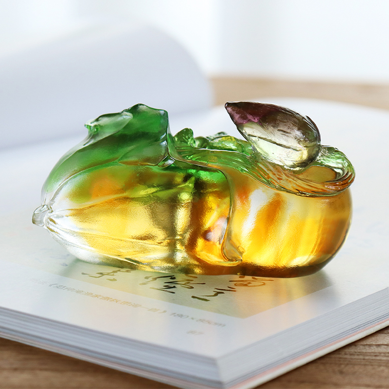 Trabzon Hurması Şeklinde Renkli Kristal Cam Heykel Süsleri