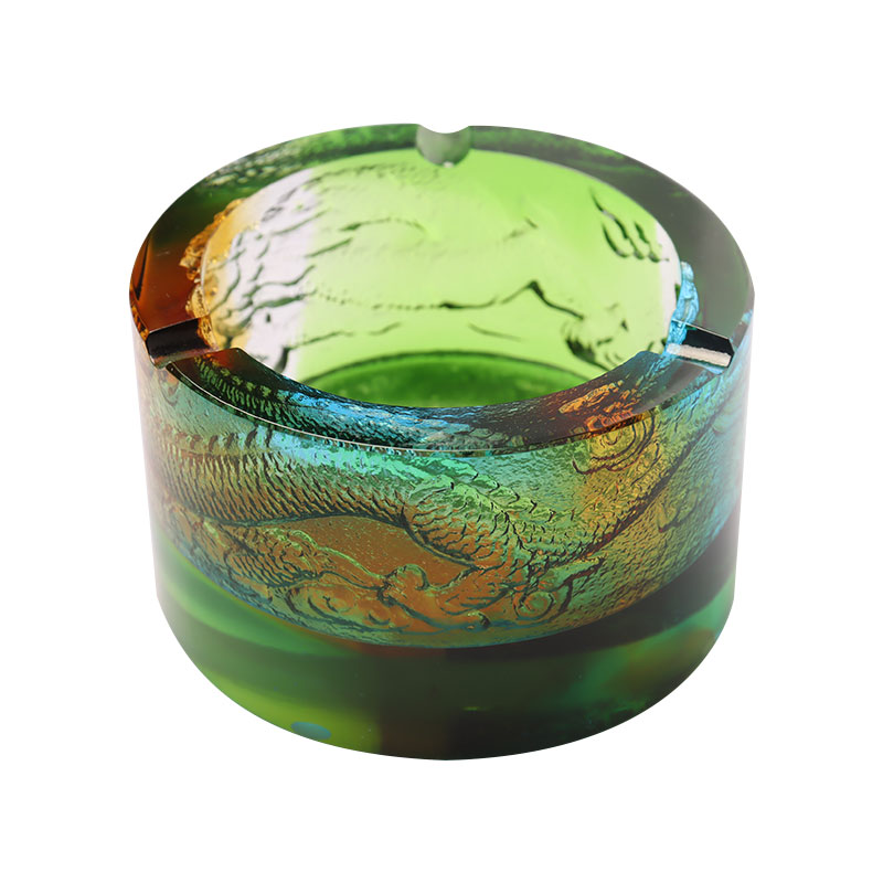 Denizden çıkmış ejderha desenli cam küllük