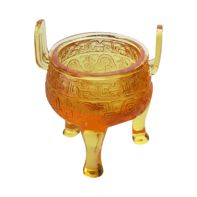 Altın renkli sırlı tripod süsleri