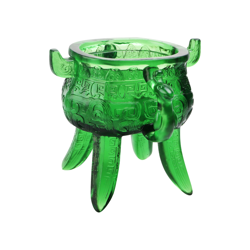 Kulak şeklinde saplı zümrüt yeşili Kristal Cam tripod