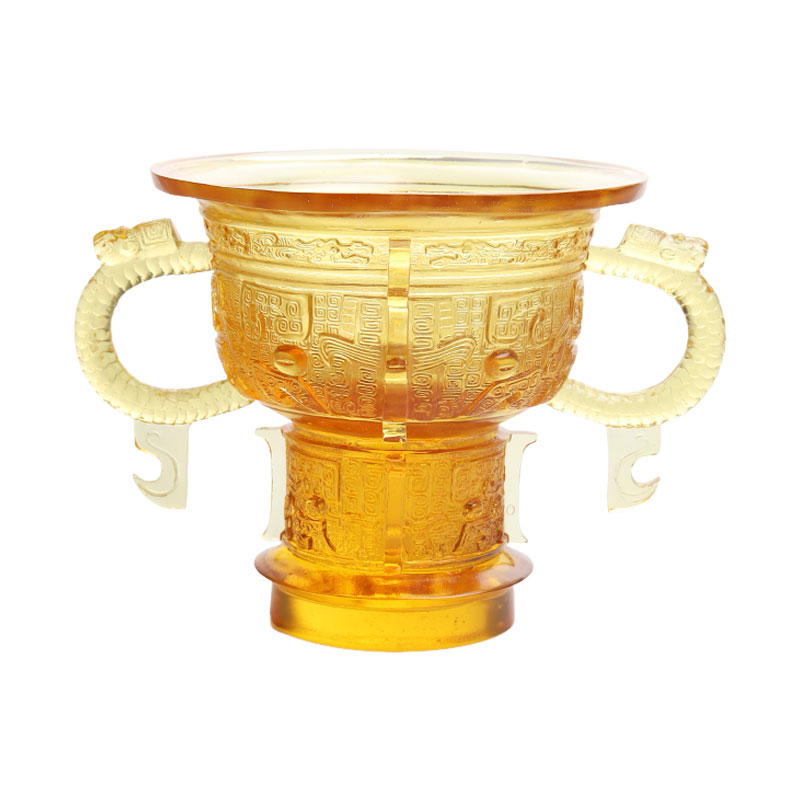 Ejderha kulaklı, saplı ve diken desenli Çin Tripod'u