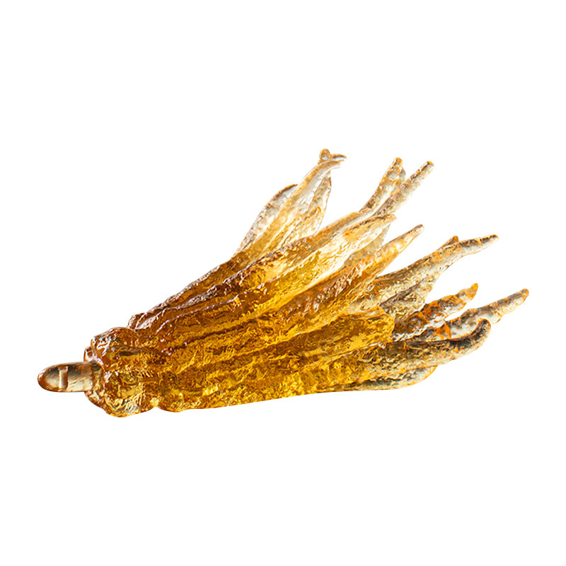 El şeklinde altın renkli cam tütsülük