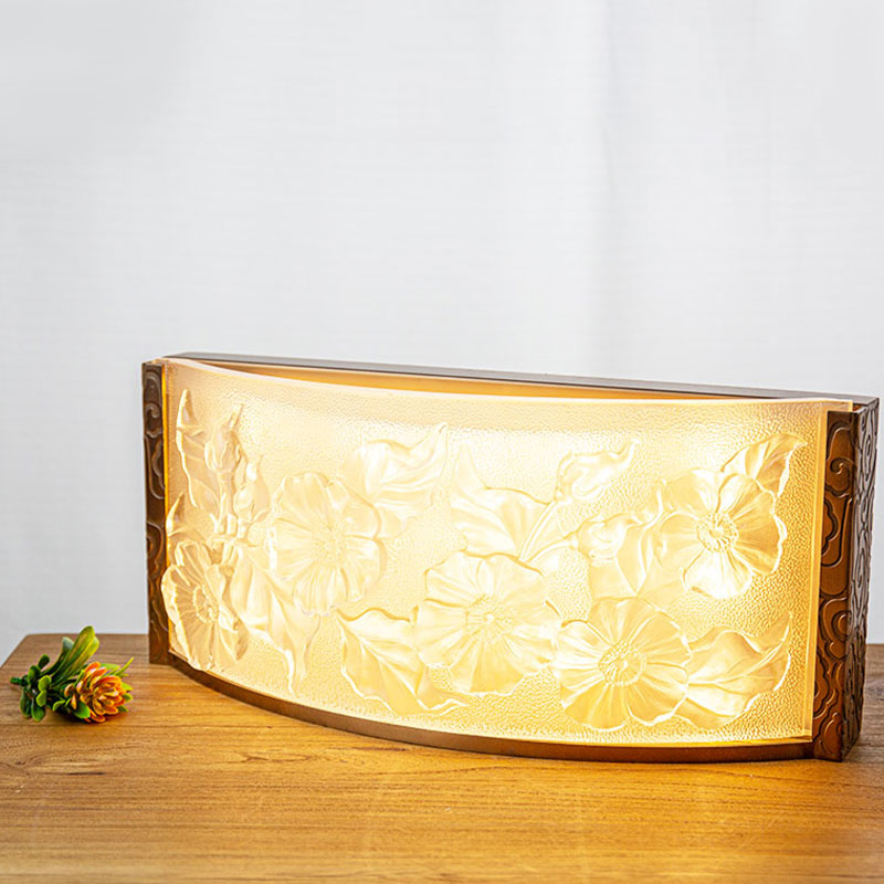 Hibiskus çiçeği desenli cam dekoratif lamba süsleri