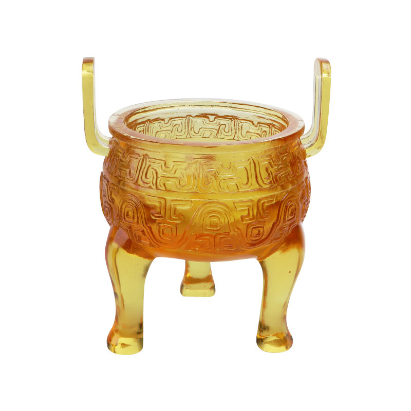 Altın renkli sırlı tripod süsleri