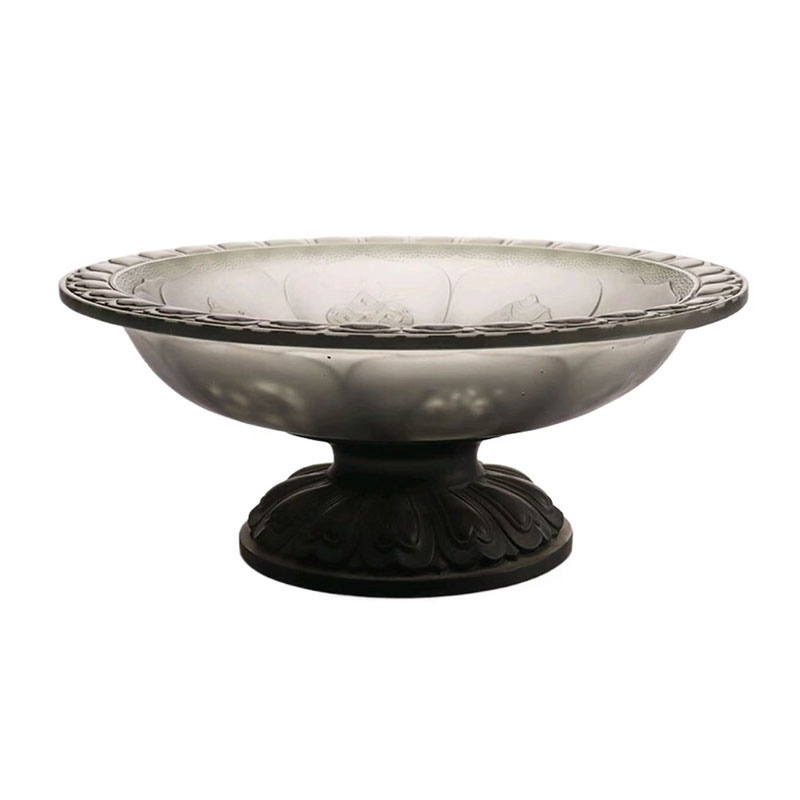 Gri renkli sırlı meyve kasesi