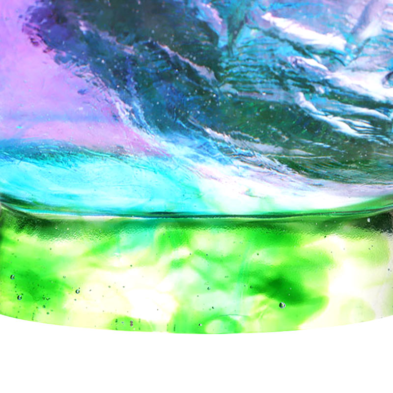 Kuş süslemeli kristal cam meyve kasesi