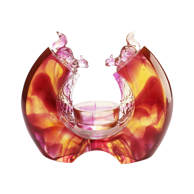 Mor renkli sırlı şamdan