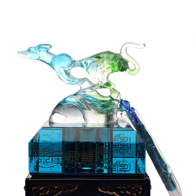 Mavi geyik şişe kapağı dekoratif süsler cam şarap şişesi eşyaları