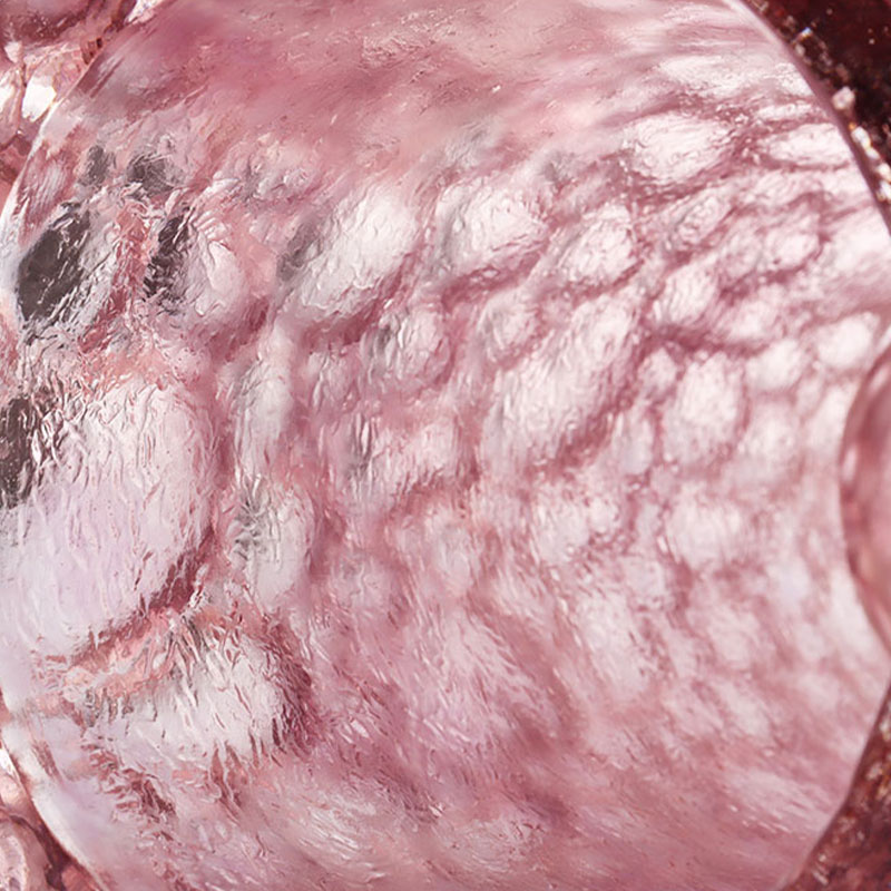 Çakıl dokusu mor pembe cam vazo