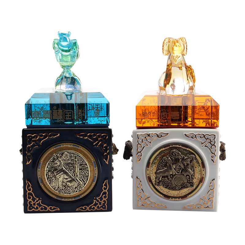 Mavi geyik şişe kapağı dekoratif süsler cam şarap şişesi eşyaları