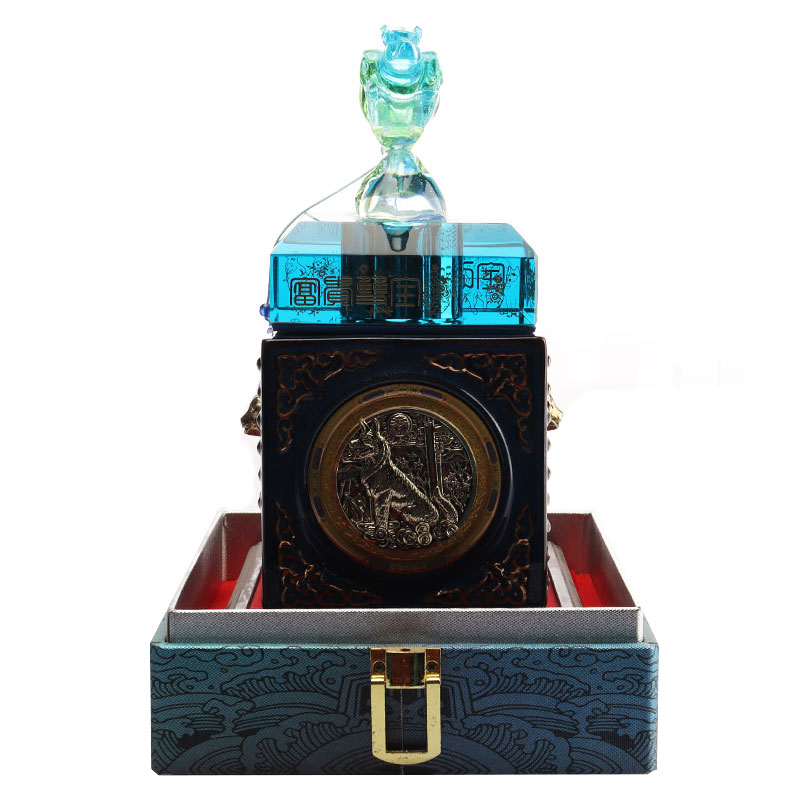 Mavi geyik şişe kapağı dekoratif süsler cam şarap şişesi eşyaları