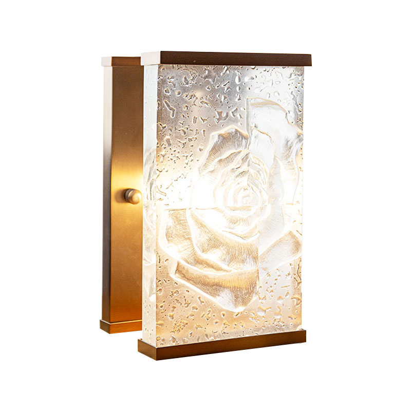 Dikdörtgen sırlı cam dekoratif lamba süsleri