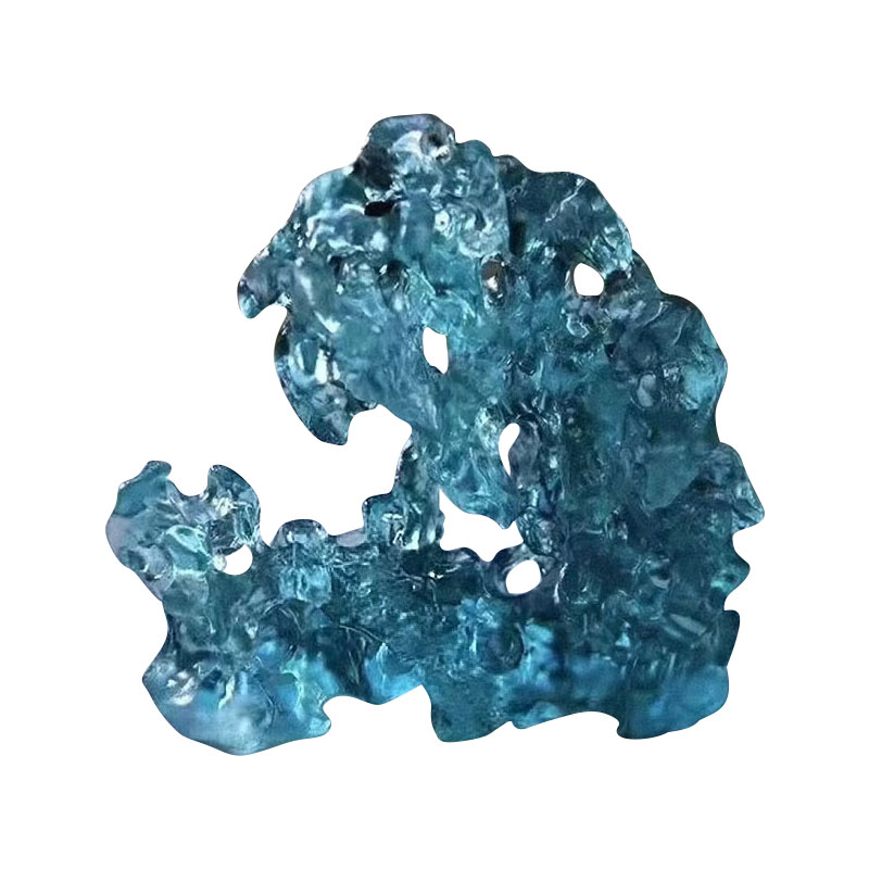 Kaya şeklinde mavi renkli cam süs eşyaları