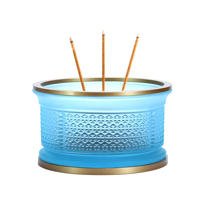 Açık mavi Ruyi serisi Cam Budist sunak teklifleri Seti