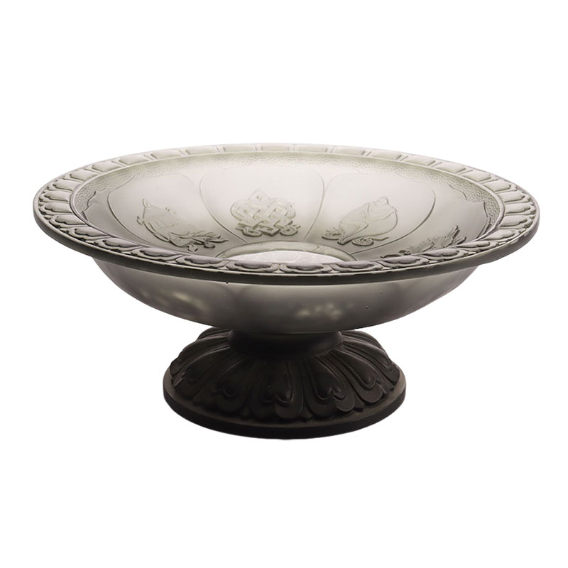 Gri renkli sırlı meyve kasesi