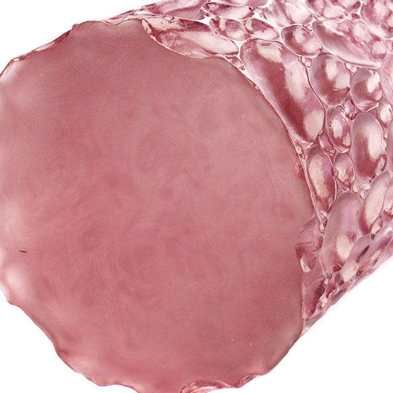 Çakıl dokusu mor pembe cam vazo