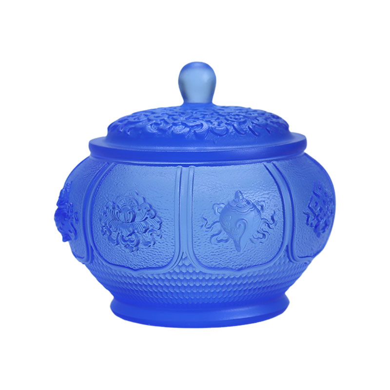 Sekiz Hazine Lotus serisi Budist Sunağı Kristal Cam Teklif Seti