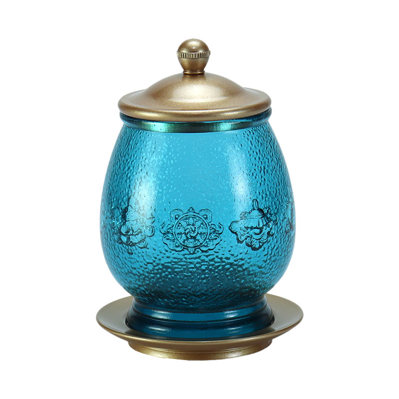 Kraliyet Mavisi Sekiz Uğurlu Semboller Budist Sunağı Kristal Cam Teklifleri