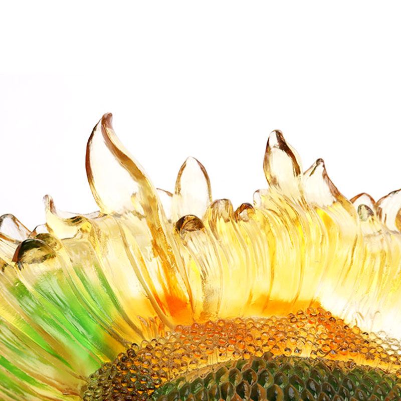 Ayçiçeği Şekli Renkli Sır Cam Meyve Tepsisi