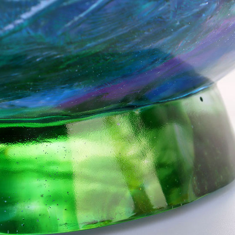 Kuş süslemeli kristal cam meyve kasesi