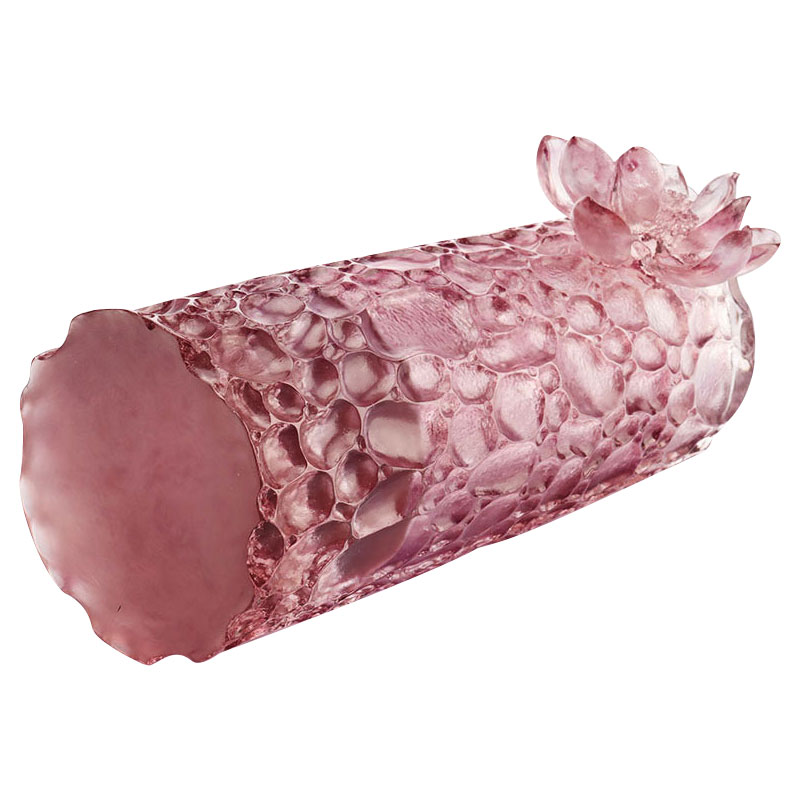 Çakıl dokusu mor pembe cam vazo