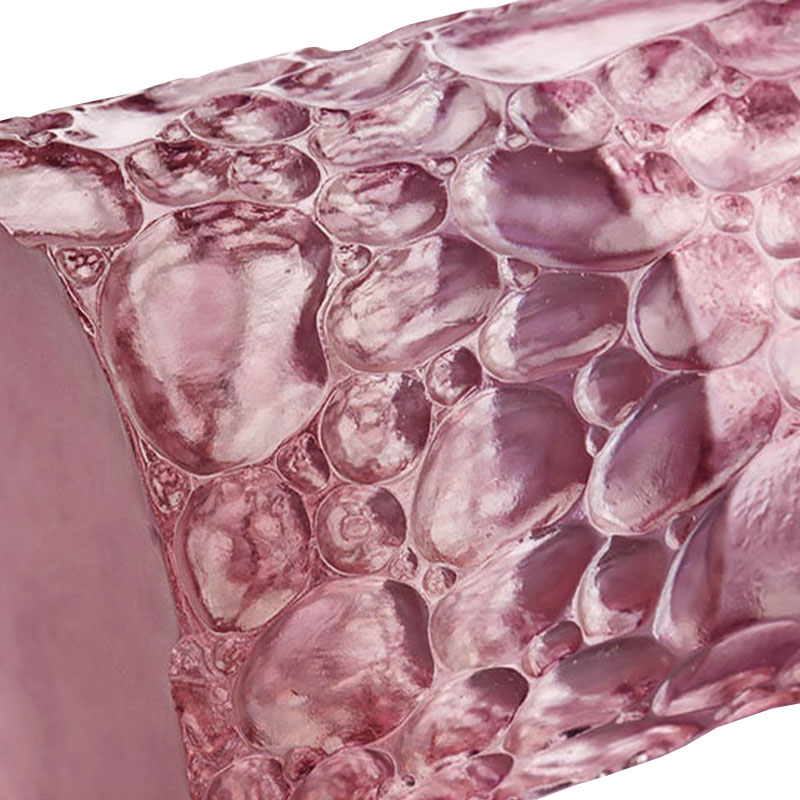 Çakıl dokusu mor pembe cam vazo