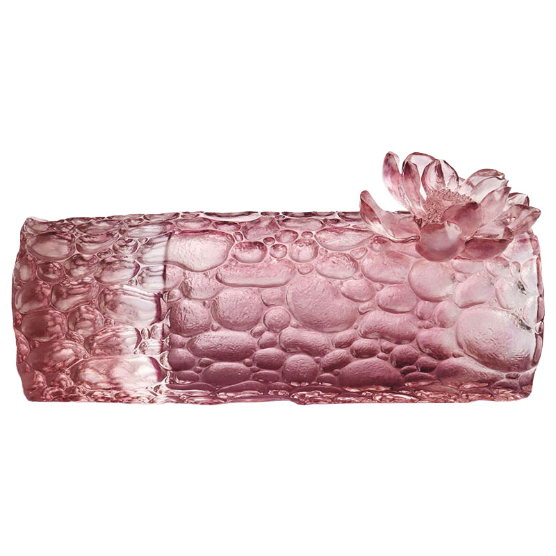 Çakıl dokusu mor pembe cam vazo