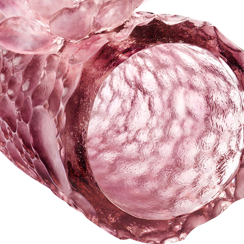 Çakıl dokusu mor pembe cam vazo