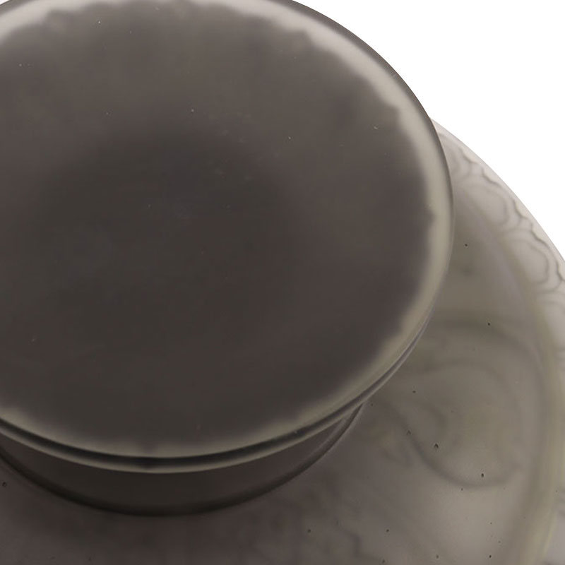 Gri renkli sırlı meyve kasesi