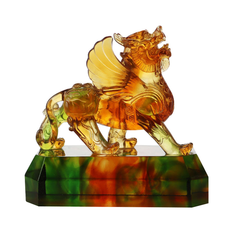 Kristal berraklığında renkli sır canavar süsleri