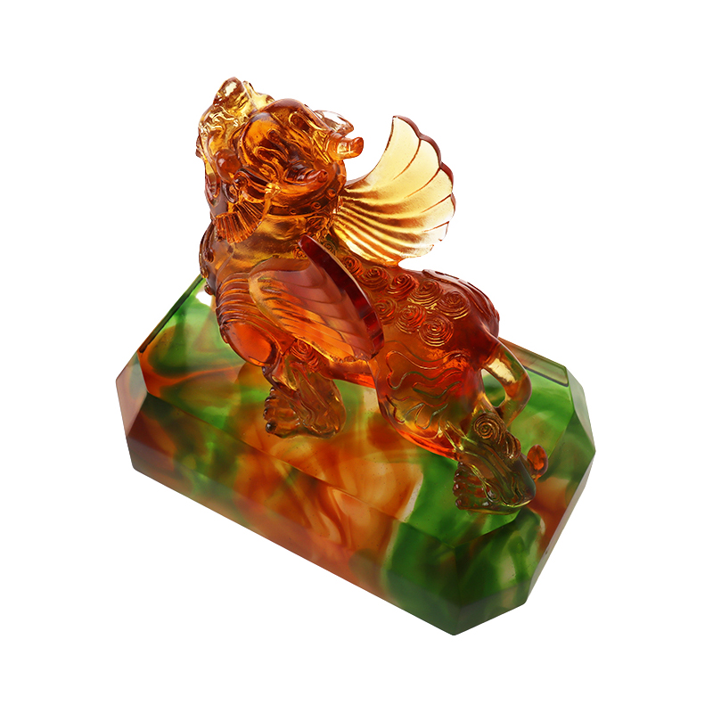 Kristal berraklığında renkli sır canavar süsleri