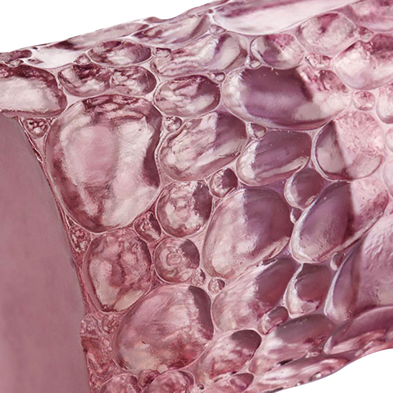 Çakıl dokusu mor pembe cam vazo