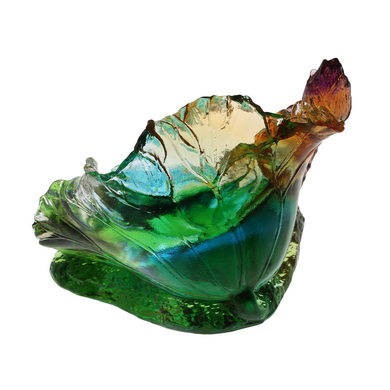 Lotus yaprağı cam heykel süsleri