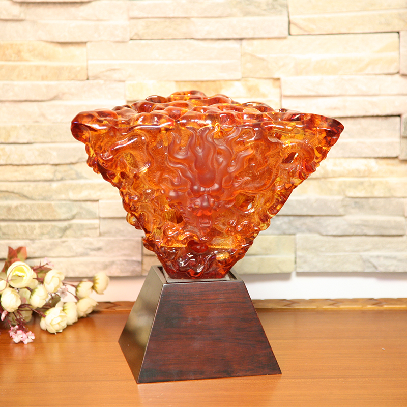 Turuncu cam dekoratif lamba masaüstü süsleri