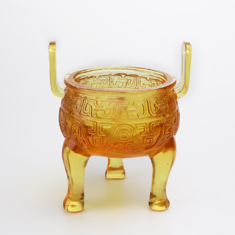 Altın renkli sırlı tripod süsleri