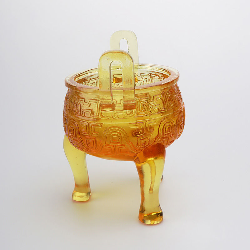 Altın renkli sırlı tripod süsleri