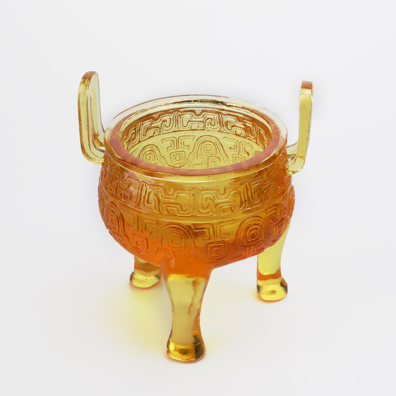 Altın renkli sırlı tripod süsleri